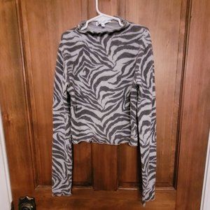 Antistar Animal Print Cropped Sweater- size XS